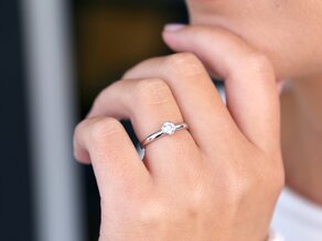 Bague de fiançailles Eternal en 9K or blanc avec diamant 0,25ct H/SI