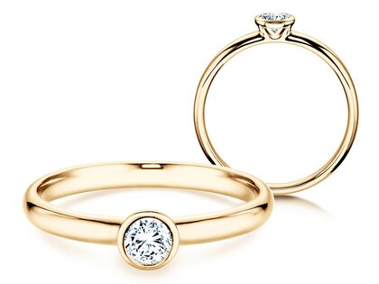 Bague de fiançailles Eternal en 9K or jaune avec diamant 0,25ct H/SI