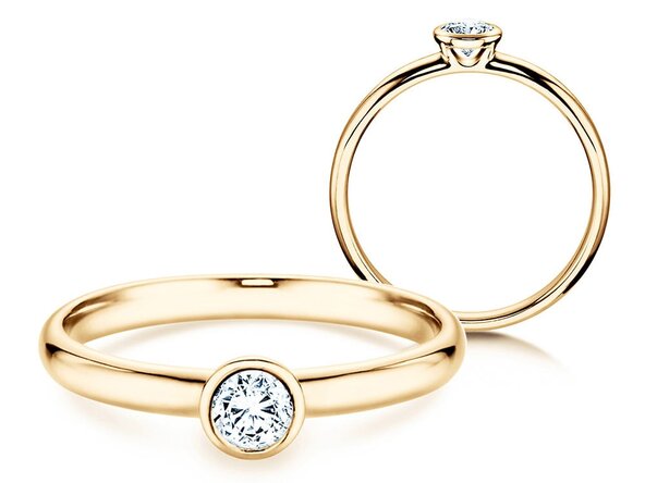 Bague de fiançailles Eternal en 9K or jaune avec diamant 0,25ct H/SI