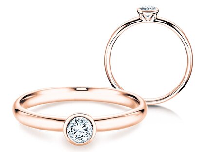 Bague de fiançailles Eternal en 9K or rose avec diamant 0,25ct H/SI