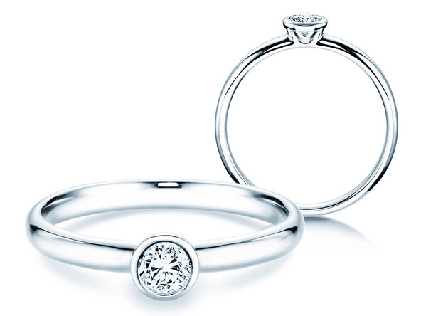 Bague de fiançailles Eternal en 9K or blanc avec diamant 0,25ct H/SI