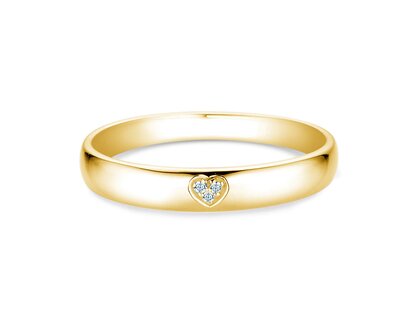 Bague de fiançailles Heart Petite en 14K or jaune avec diamants 0,02ct G/SI