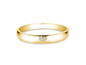 Bague de fiançailles Heart Petite en 14K or jaune avec diamants 0,02ct G/SI