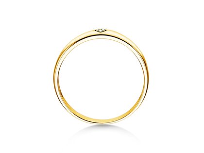 Bague de fiançailles Heart Petite en 14K or jaune avec diamants 0,02ct G/SI