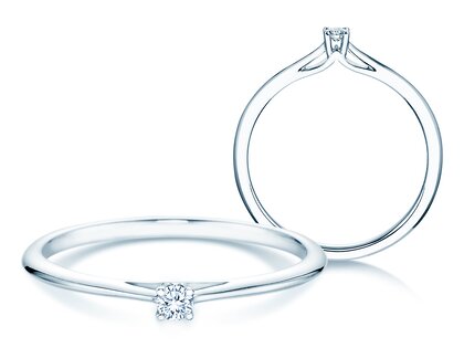 Bague de fiançailles Heaven 4 en Argent 925/- avec diamant 0,07ct G/VS