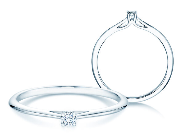 Bague de fiançailles Heaven 4 en Argent 925/- avec diamant 0,07ct G/VS