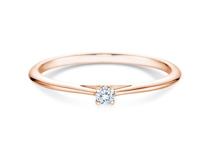 Bague de fiançailles Heaven 4 en 9K or rose avec diamant 0,05ct G/SI