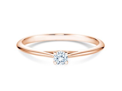 Bague de fiançailles Heaven 4 dans 14K or rose avec diamant 0,10ct G/SI