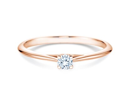 Bague de fiançailles Heaven 4 dans 14K or rose avec diamant 0,10ct G/SI
