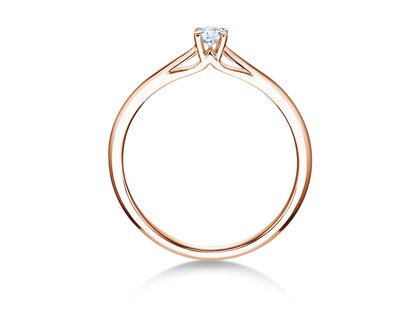 Bague de fiançailles Heaven 4 dans 14K or rose avec diamant 0,10ct G/SI