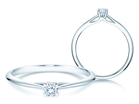 Bague de fiançailles Heaven 4 dans Argent 925/- avec diamant 0,10ct G/SI