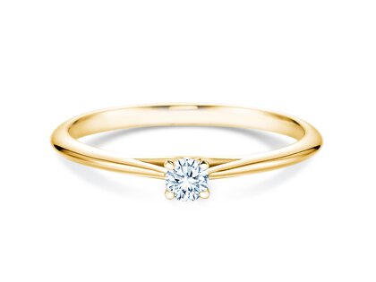 Bague de fiançailles Heaven 4 dans 14K or jaune avec diamant 0,10ct H/SI
