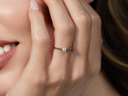 Bague de fiançailles Heaven 4 dans Argent 925/- avec diamant 0,15ct G/SI