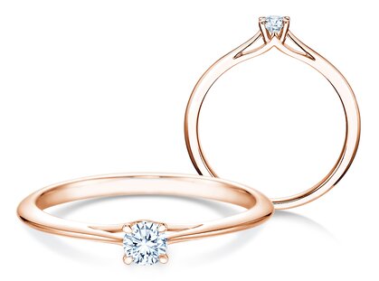 Bague de fiançailles Heaven 4 dans 18K or rose avec diamant 0,20ct G/SI