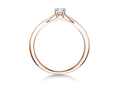 Bague de fiançailles Heaven 4 en 9K or rose avec diamant 0,15ct G/SI