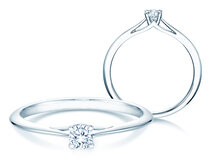 Bague de fiançailles Heaven 4 en 9K or blanc avec diamant 0,15ct G/SI