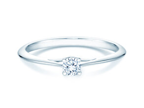 Bague de fiançailles Heaven 4 en 9K or blanc avec diamant 0,20ct D/IF