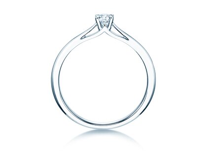 Bague de fiançailles Heaven 4 en 9K or blanc avec diamant 0,20ct D/IF