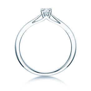 Bague de fiançailles Heaven 4 en 9K or blanc avec diamant 0,20ct D/IF