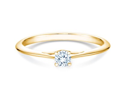 Bague de fiançailles Heaven 4 en 9K or jaune avec diamant 0,20ct H/SI