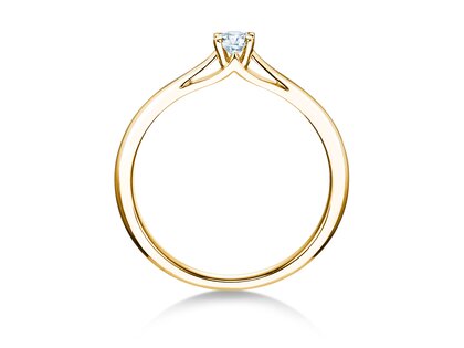 Bague de fiançailles Heaven 4 en 9K or jaune avec diamant 0,20ct H/SI