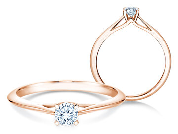 Bague de fiançailles Heaven 4 en 9K or blanc avec diamant 0,25ct H/SI