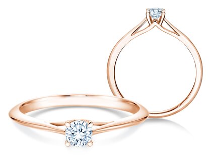 Bague de fiançailles Heaven 4 dans 14K or rose avec diamant 0,25ct G/SI