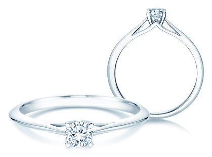 Bague de fiançailles Heaven 4 dans 14K or blanc avec diamant 0,25ct G/SI