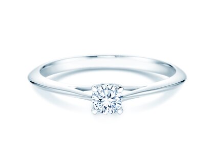 Bague de fiançailles Heaven 4 en 9K or blanc avec diamant 0,25ct H/SI