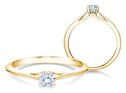 Bague de fiançailles Heaven 4 dans 14K or jaune avec diamant 0,25ct G/SI
