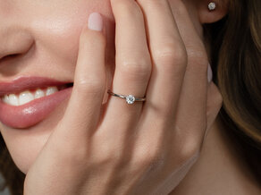 Bague de fiançailles Heaven 4 dans 18K or blanc avec diamant 0,30ct G/SI
