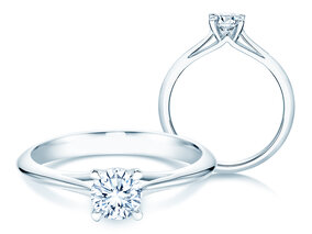 Bague de fiançailles Heaven 4 dans 18K or blanc avec diamant 0,30ct G/SI