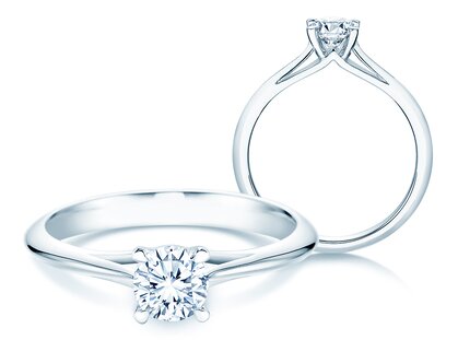 Bague de fiançailles Heaven 4 dans 14K or blanc avec diamant 0,40ct G/SI
