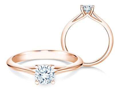 Bague de fiançailles Heaven 4 dans 18K or rose avec diamant 0,30ct G/SI
