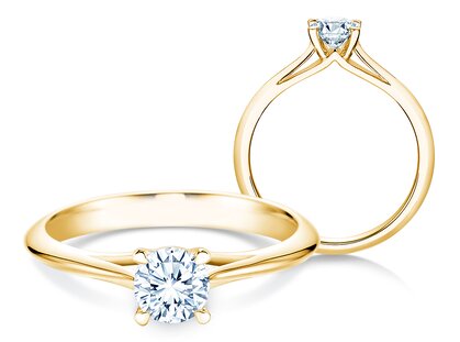 Bague de fiançailles Heaven 4 dans 14K or jaune avec diamant 0,40ct G/SI
