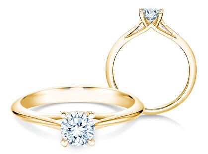 Bague de fiançailles Heaven 4 dans 18K or jaune avec diamant 0,40ct G/SI