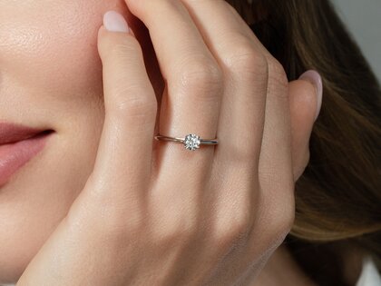 Bague de fiançailles Heaven 4 dans platine 950/- avec diamant 0,50ct H/SI