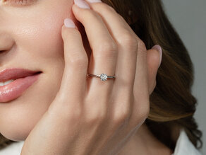 Bague de fiançailles Heaven 4 en 9K or jaune avec diamant 0,50ct G/SI