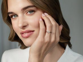 Bague de fiançailles Heaven 4 en 9K or jaune avec diamant 0,50ct G/SI