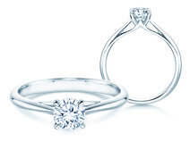Bague de fiançailles Heaven 4 dans 18K or blanc avec diamant 0,50ct G/SI