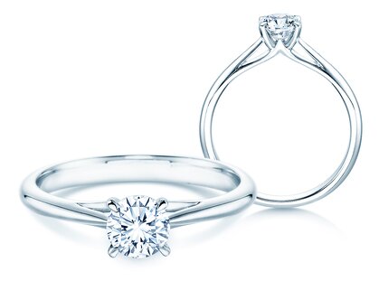 Bague de fiançailles Heaven 4 dans 14K or blanc avec diamant 0,50ct G/SI