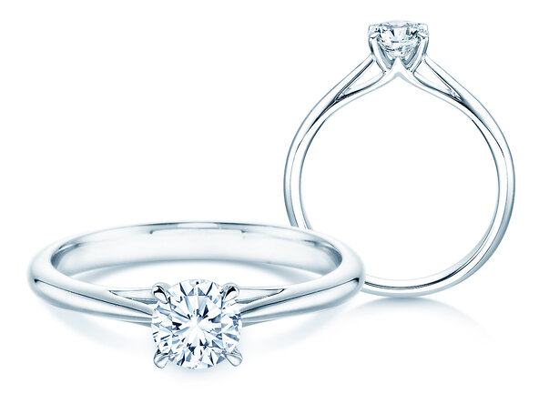 Bague de fiançailles Heaven 4 dans platine 950/- avec diamant 0,50ct H/SI