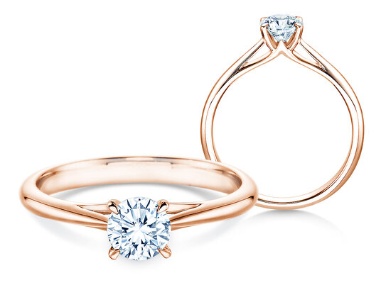 Bague de fiançailles Heaven 4 en 9K or blanc avec diamant 0,50ct H/SI