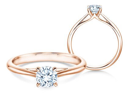 Bague de fiançailles Heaven 4 dans 14K or rose avec diamant 0,50ct G/SI
