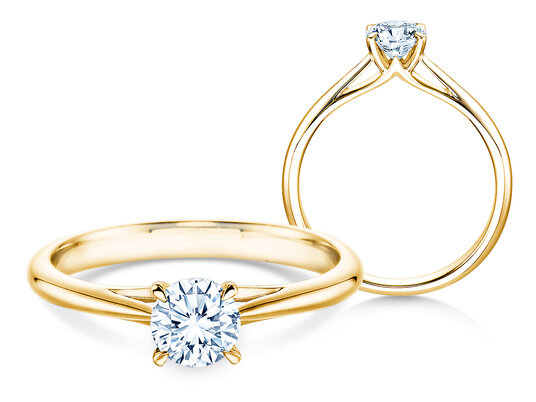 Bague de fiançailles Heaven 4 en 9K or blanc avec diamant 0,50ct H/SI