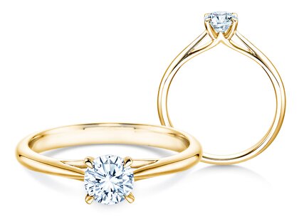 Bague de fiançailles Heaven 4 en 9K or jaune avec diamant 0,50ct G/SI