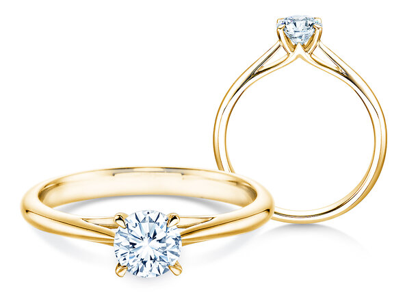 Bague de fiançailles Heaven 4 en 9K or jaune avec diamant 0,50ct G/SI