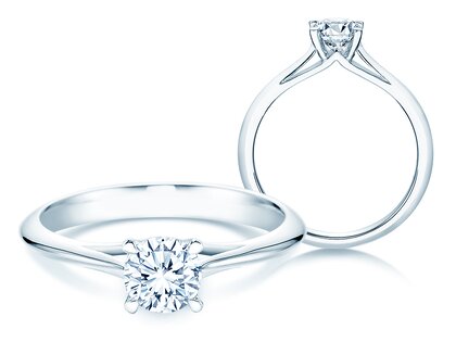 Bague de fiançailles Heaven 4 dans 14K or blanc avec diamant 0,75ct G/SI