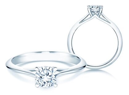 Bague de fiançailles Heaven 4 dans 14K or blanc avec diamant 0,75ct G/SI