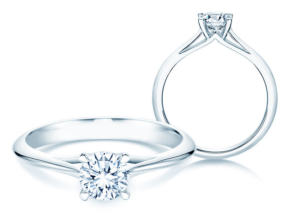 Bague de fiançailles Heaven 4 dans 14K or blanc avec diamant 0,75ct G/SI